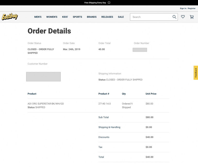 eastbay order history current