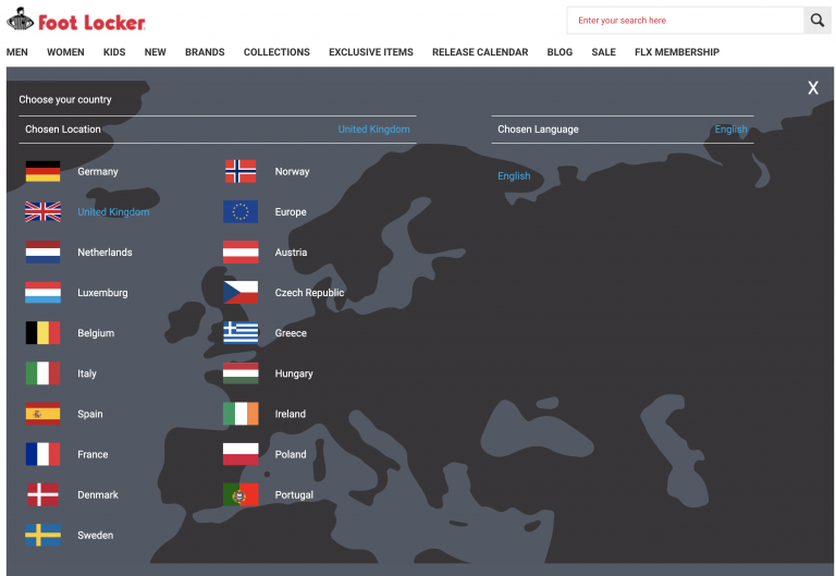 Country Language Selector Before