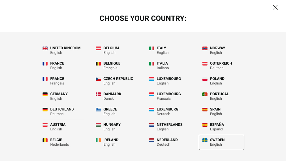 Country Language Modal